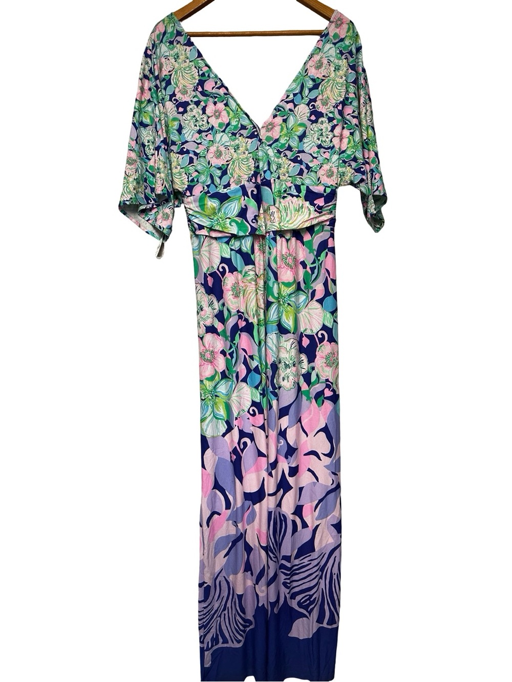 Lilly Pulitzer Parigi Maxi dress in Multi Beak Calm Carry On Large Coastal Chic - Picture 2 of 15